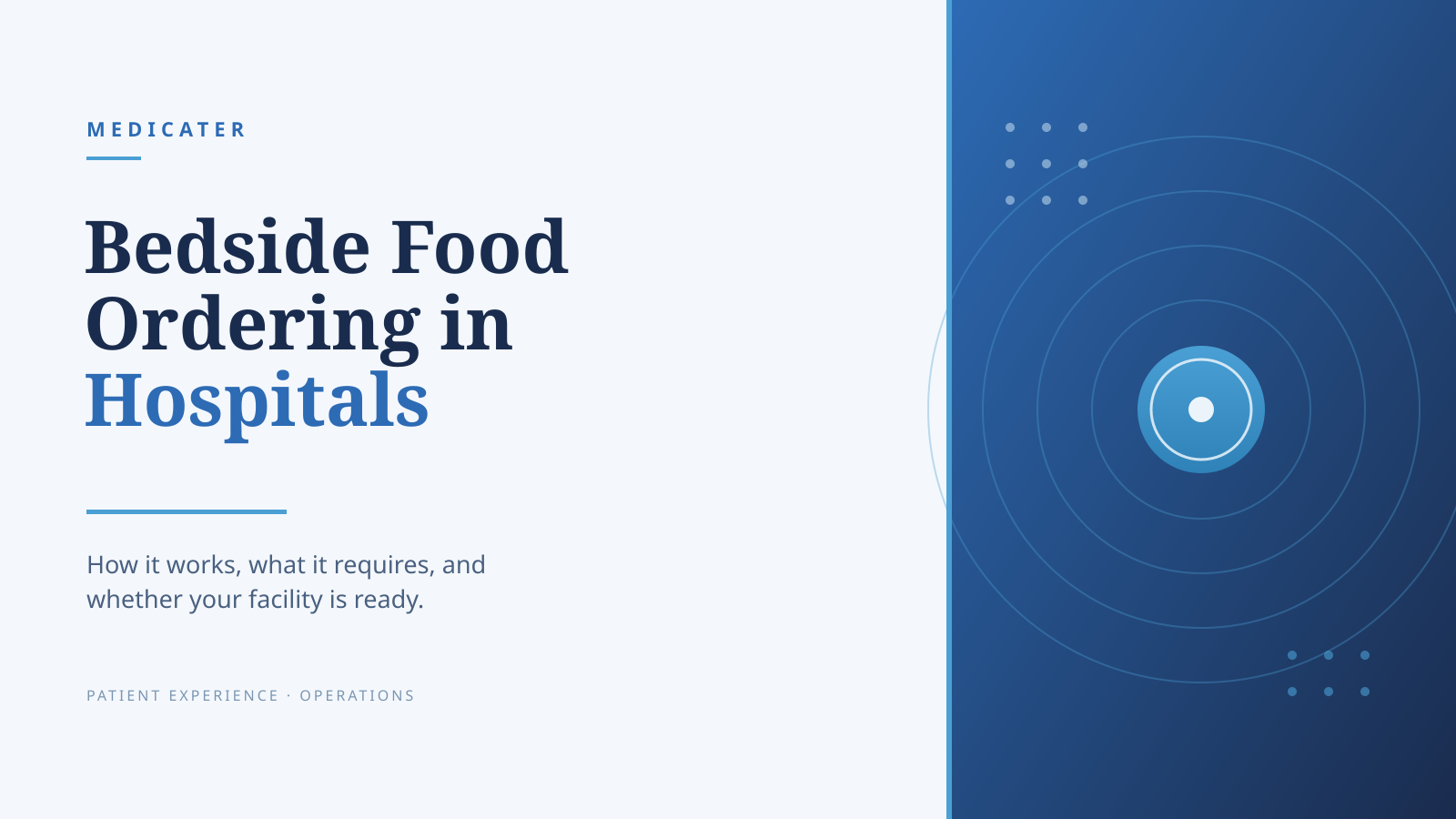 Bedside Food Ordering in Hospitals: How It Works, What It Requires, and Whether Your Facility Is Ready