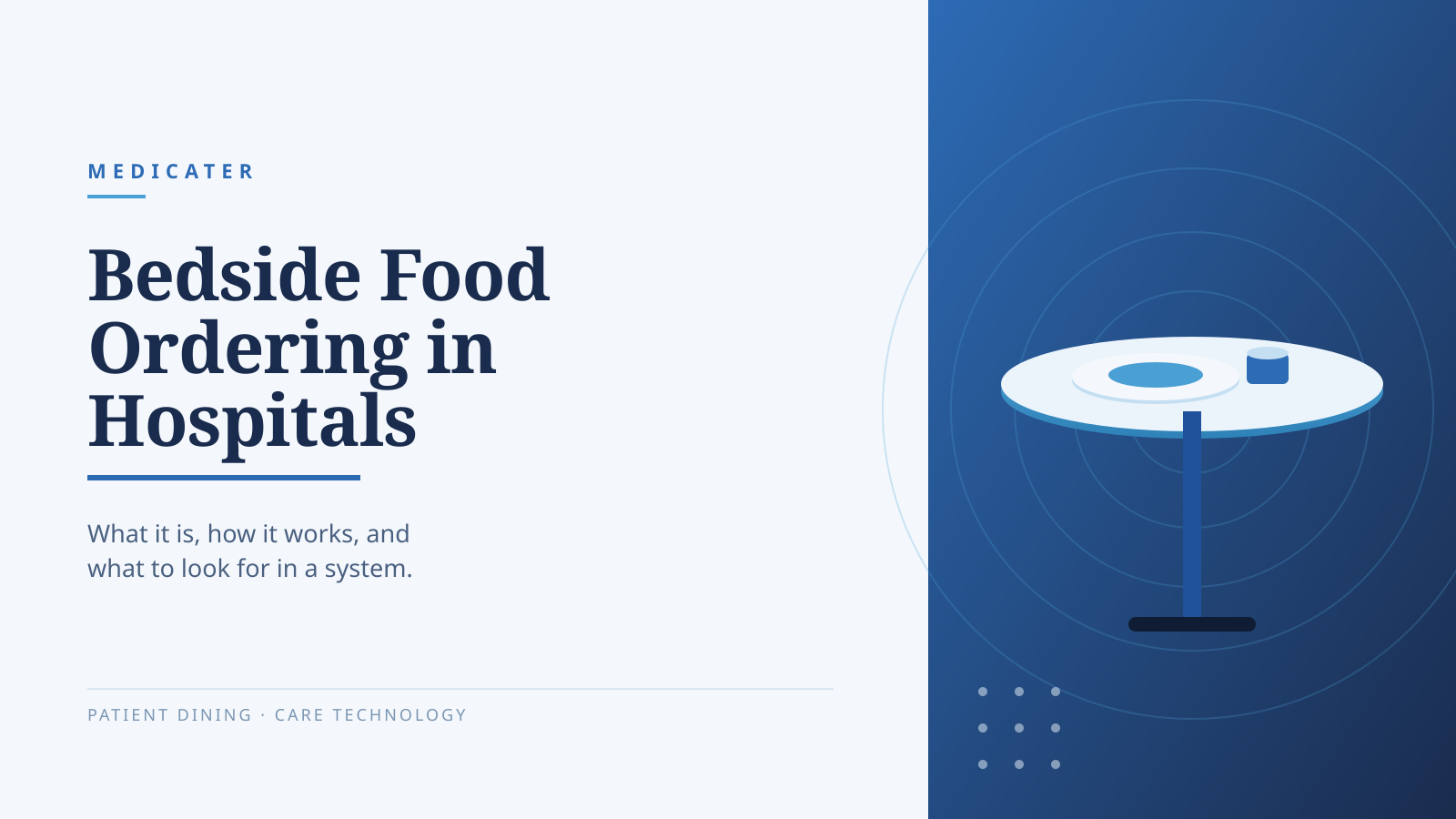 Bedside Food Ordering in Hospitals: What It Is, How It Works, and What to Look For in a System