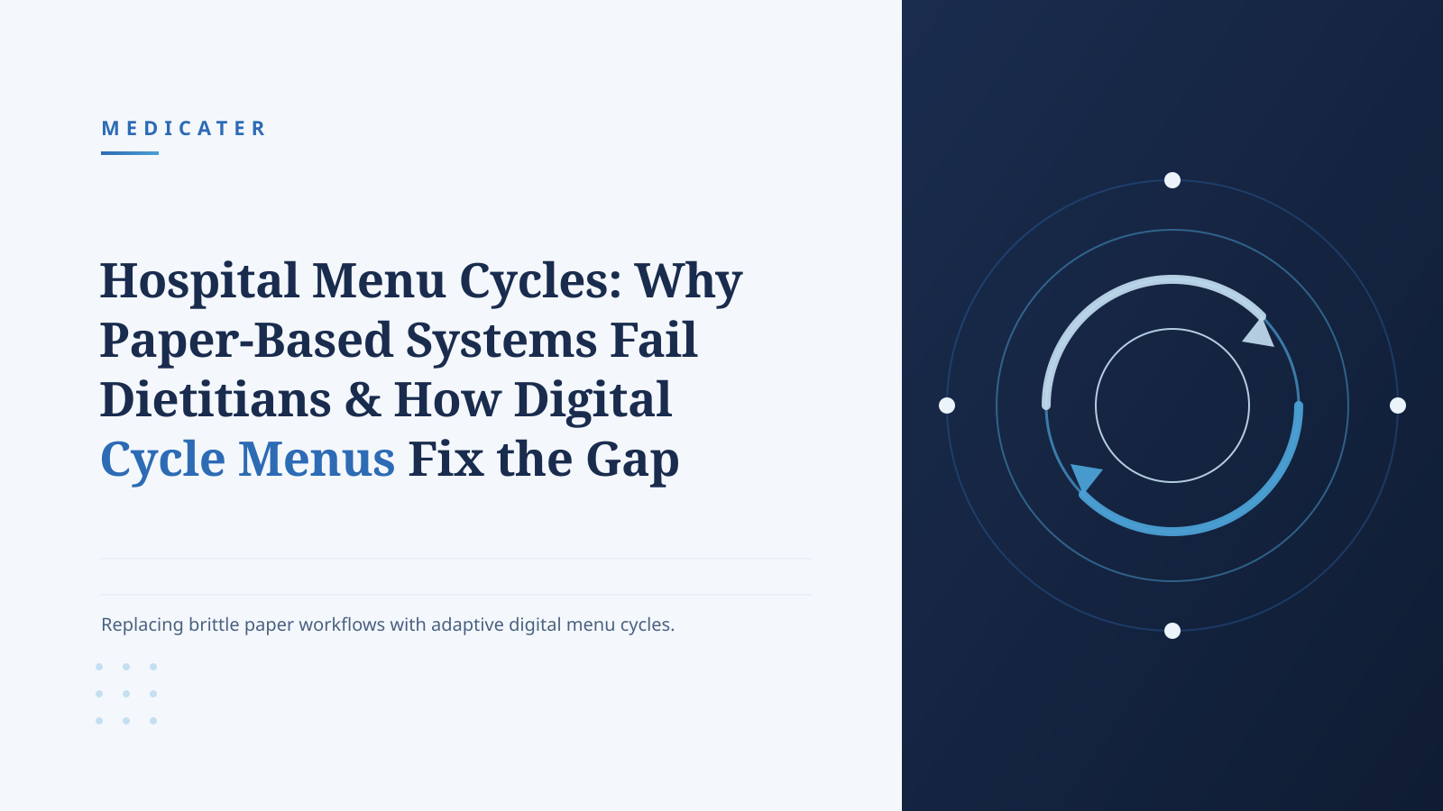 Hospital Menu Cycles: Why Paper-Based Systems Fail Dietitians and How Digital Cycle Menus Fix the Gap